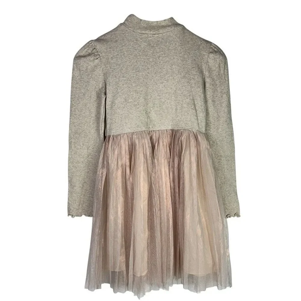 Gap Girls Medium Cream Pink Shimmer Tulle Dress